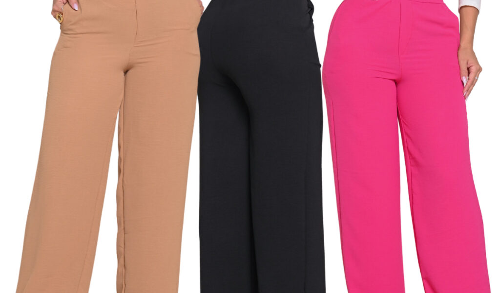 Calça Feminina Pantalona Duna Confortavel Com Bolso