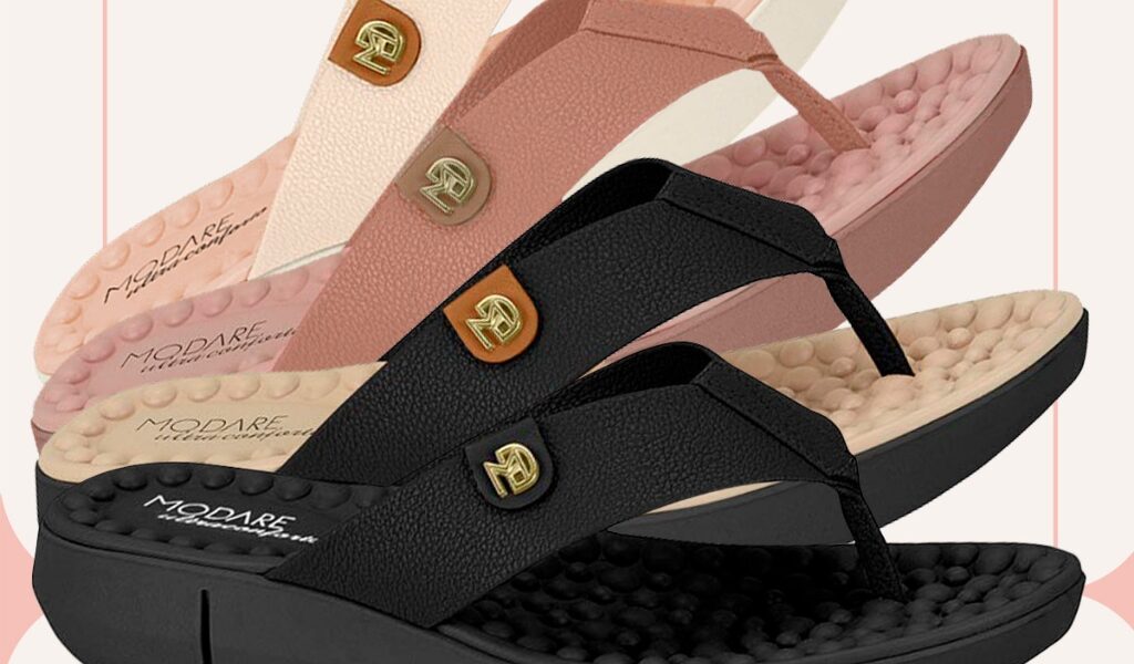 Chinelo Ortopédico Modare Feminino Massageador Esporão Macio Amortecedor Fascite Plantar Sandália Idoso Dor Pé Calcanhar