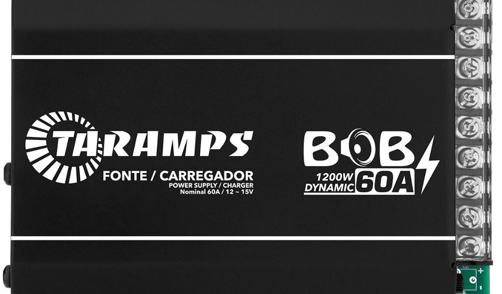 Fonte Carregador Taramps Bob 60a Bivolt Preto Som Automotivo