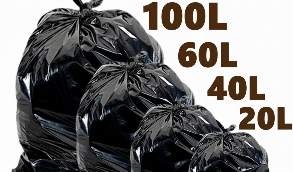 Saco De lixo Preto Resistente Pacote com 100Unidades - 20L/40L/60L-100Litros