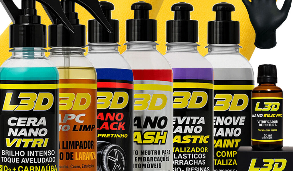 Kit Cera Automotiva L3D Linha Completa Para Todas as Partes do Veiculo
