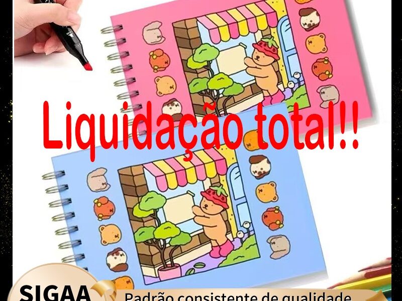 Livro de Colorir Bob 50 Folhas Coloring Book Capa dura Rosa e Azul