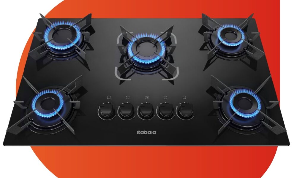 Cooktop Itatiaia Electra 5 Bocas Mesa de Vidro Temperado e Acendimento Superautomático Preto Bivolt