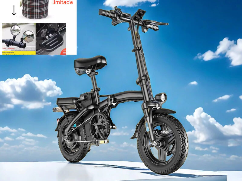 Uma bicicleta elétrica dobrável para a família NUDA, adequada para trabalho ao ar livre e compras