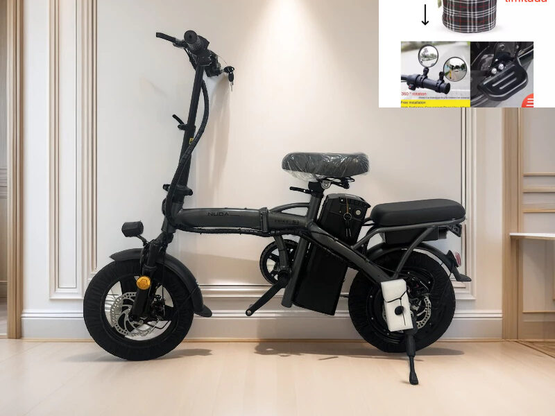 Bicicleta elétrica dobrável para adultos NUDA, pedal tripulado, compras ao ar livre, viagem
