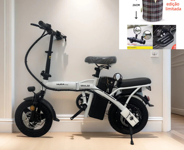 Bicicleta elétrica dobrável para adultos NUDA, pedal tripulado, compras ao ar livre, viagem