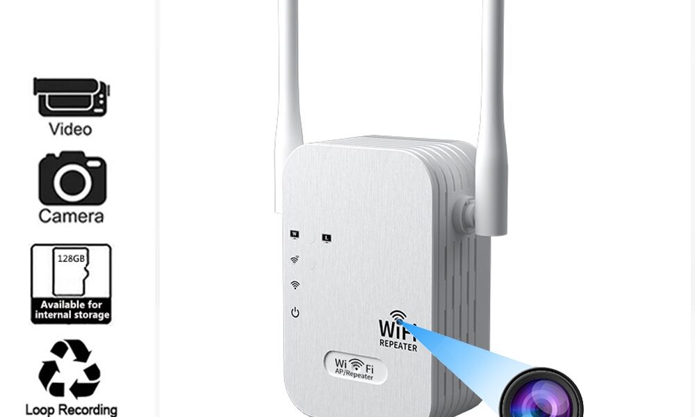 Repetidor Wi-Fi Com Mini Câmera Interface Multifuncional HD Portátil Sem Fio Doméstica Extensor De Monitoramento Remoto