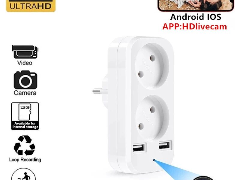 Mini Câmera Wi-Fi Com Interface De Tomada De Parede Padrão Da Ue USB HD Portátil Doméstica IP Sem Fio Monitoramento Remo