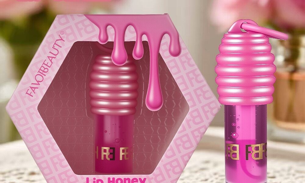 Chaveiro Brilhante Mel Brilho Labial Plumping Óleo Perolado Hidratante Esmalte