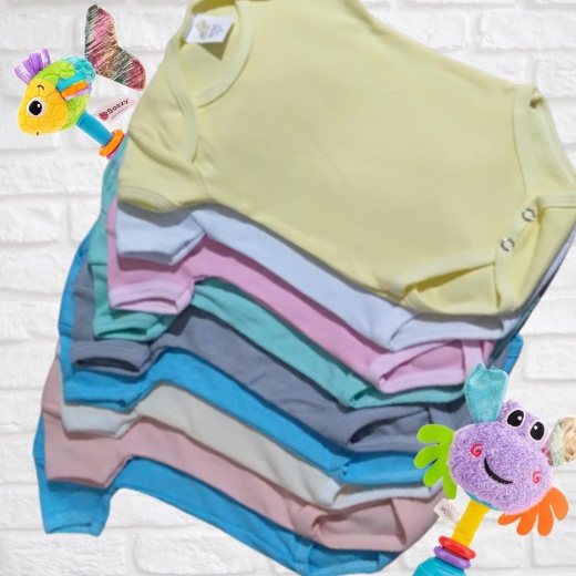 Body Bebê 10 ou 05 Peças | Manga Curta | Antialérgico 100% Algodão Premium Liso e Estampado | P M G