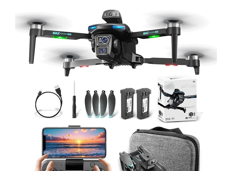 【GENAI】Drone XT606 Câmera dupla HD Drone de controle remoto profissional +2 baterias GN-506