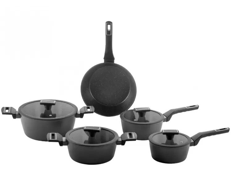 Jogo de Panelas Brinox Cerâmico 5 Peças Carbon Ceramic Life Indução