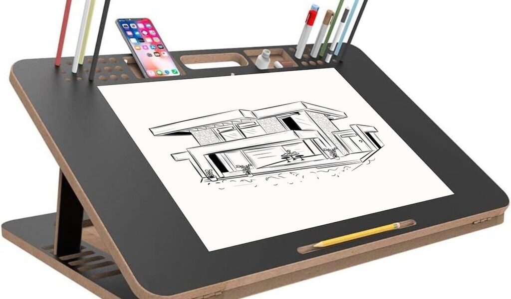 Suporte Notebook Prancheta Multiuso Desenho e Leitura de Livros Em Mdf Preto