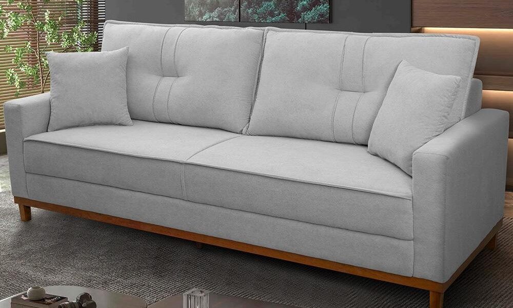 Sofá Living Malibu 2,30m Cinza Bouclê - King House