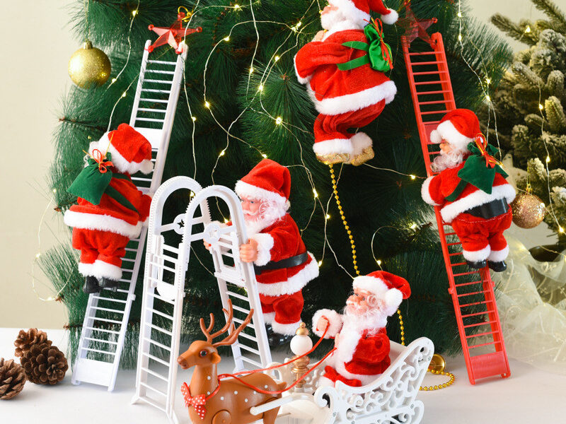 Decorações de Natal Papai Noel Elétrico Escada de Escalada Papai Noel Brinquedos Infantis Brinquedos Infantis Presentes de Natal Robô Brinquedos Infantis Decoração de Natal Divertidos Presentes Criativos