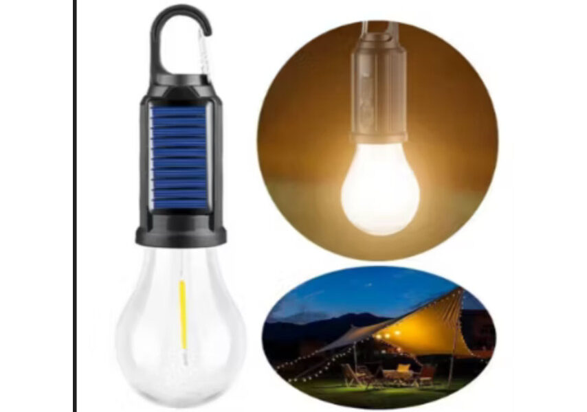 Lâmpada De Emergência Com LED Portátil Recarregável Iluminacao Ajustável solar