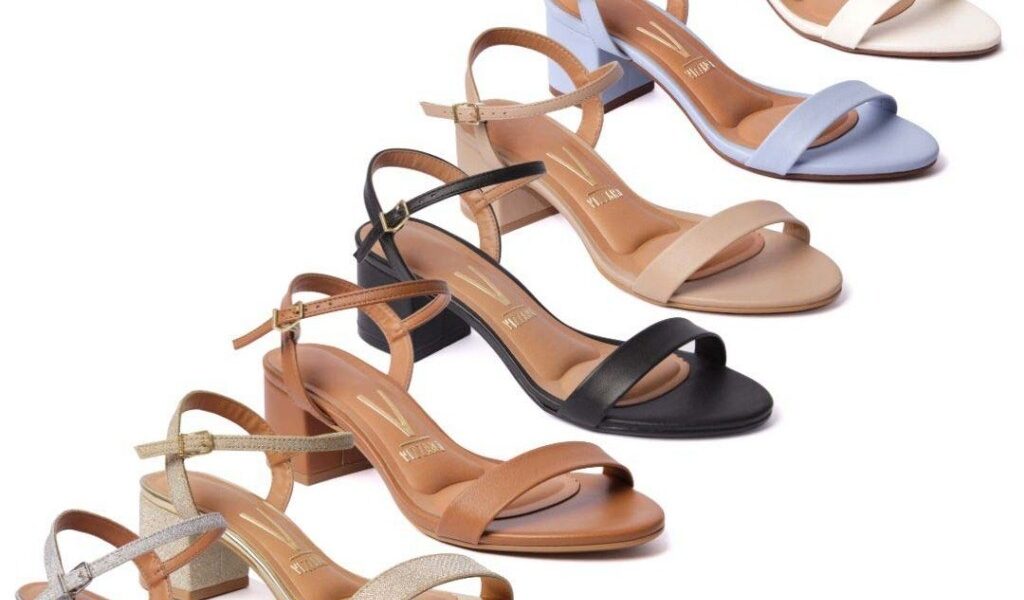 Sandália Vizzano Salto Grosso Feminina Com Fivela Conforto