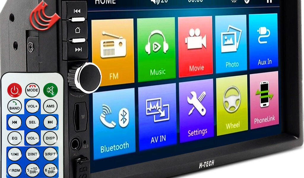 Multimidia 7 polegadas Tela Central Mp5 2din com Espelhamento Usb Bluetooth Controle H-tech HT-5023