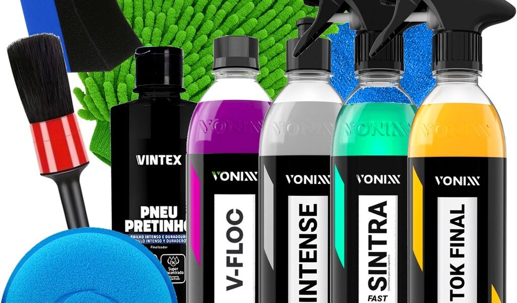 Kit Lavagem Shampoo v-floc Cera Tok Final Intense Sintra Fast pneu pretinho Vonixx