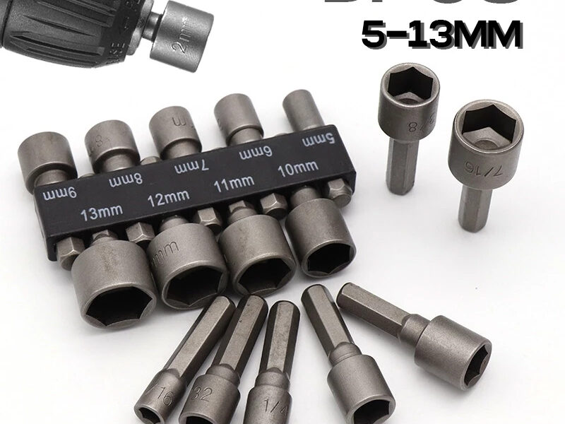 Kit de Jogo de Bits Soquete Canhão para Parafusadeira 5 A 13mm