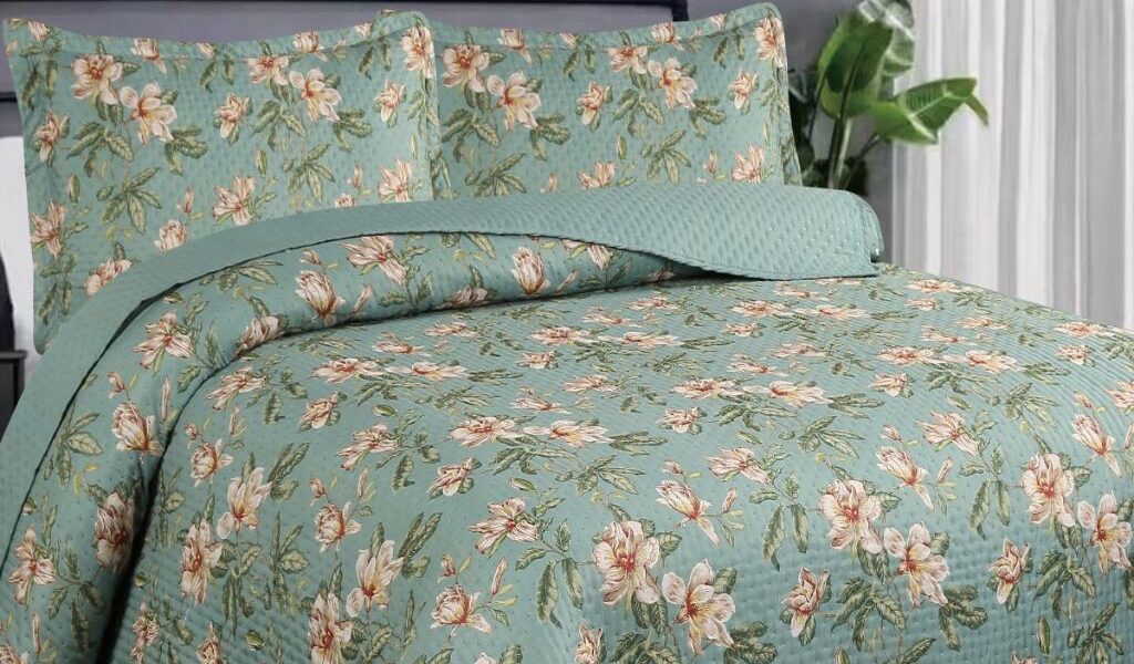 Kit Colcha Estampada Dupla Face Cobre leito 03 Peças Super Macio Tamanho Grande