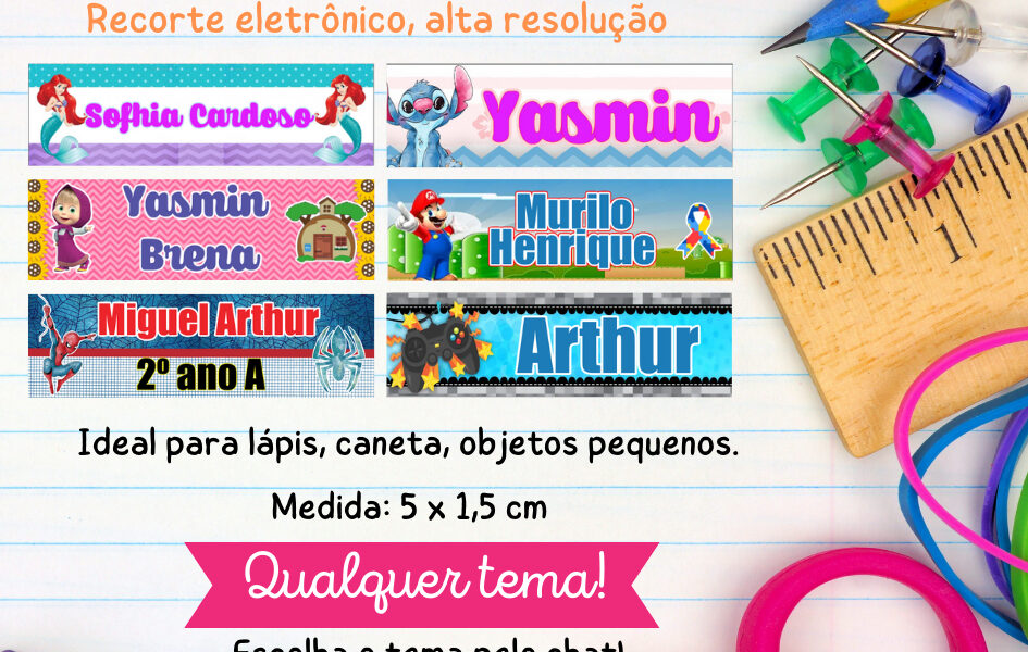 120 Etiquetas adesivas escolar - Volta as aulas - QUALQUER TEMA