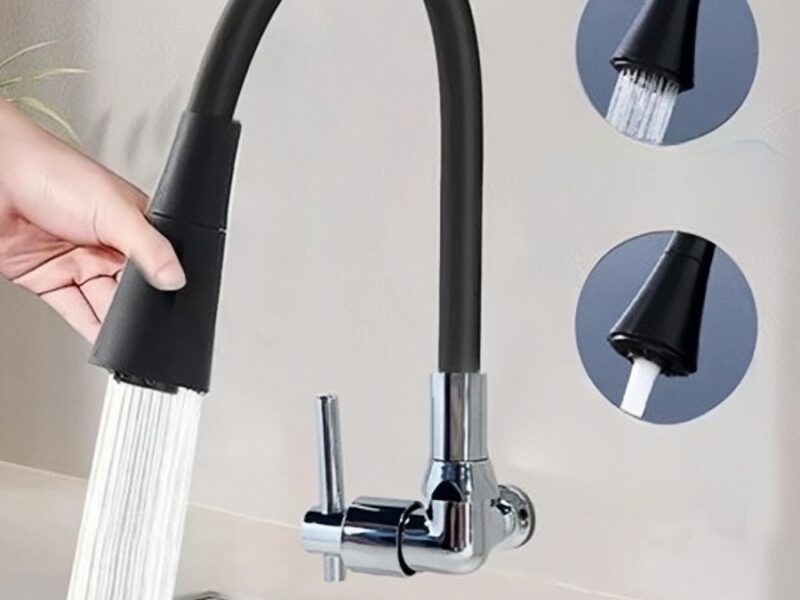 Torneira Gourmet FlexíVel Cozinha Parede Torneira Gourmet De Parede AçO Bancada Monocomando Com Spray FlexíVel