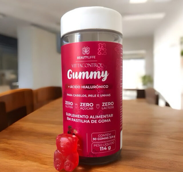 Vitamina Para Cabelo e Unhas Crescimento e Fortalecimento Capilar Vittacontrol Gummy + A Hialurônico