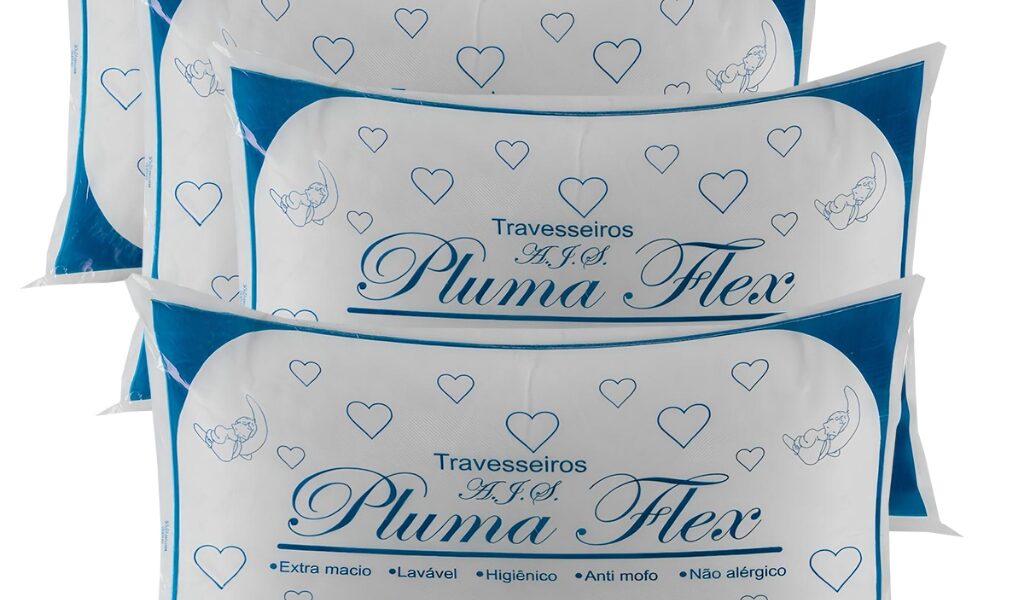 Kit 4 Travesseiros de Silicone Macio 100% fibra mista