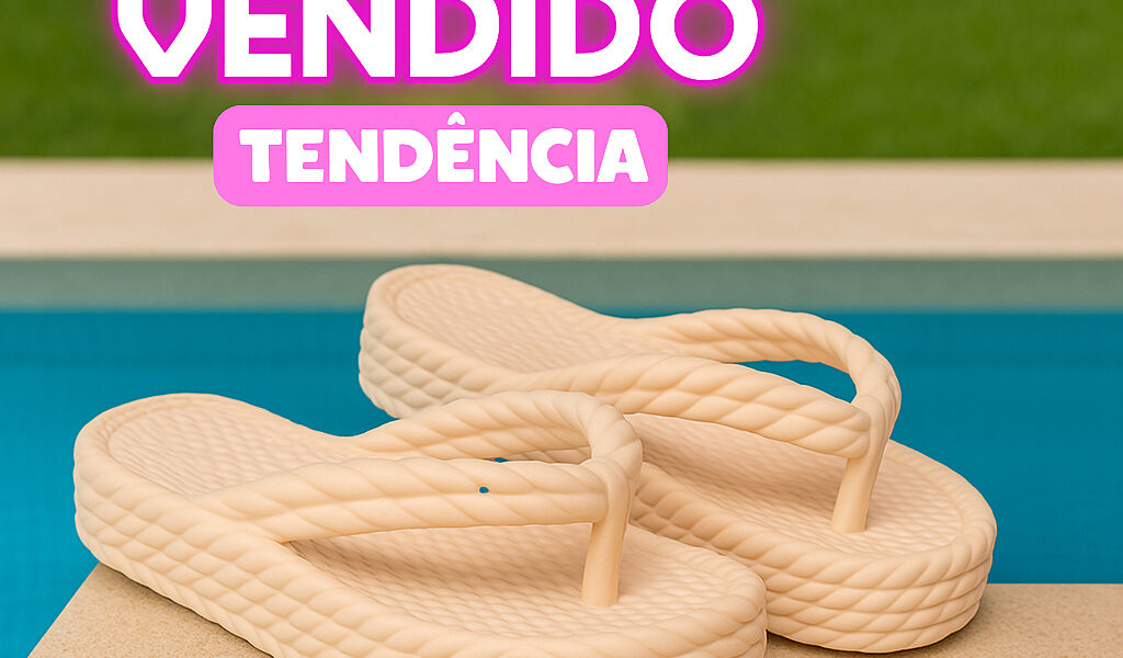 Chinelo Feminino Plataforma Trançado Ortopédico Confortável
