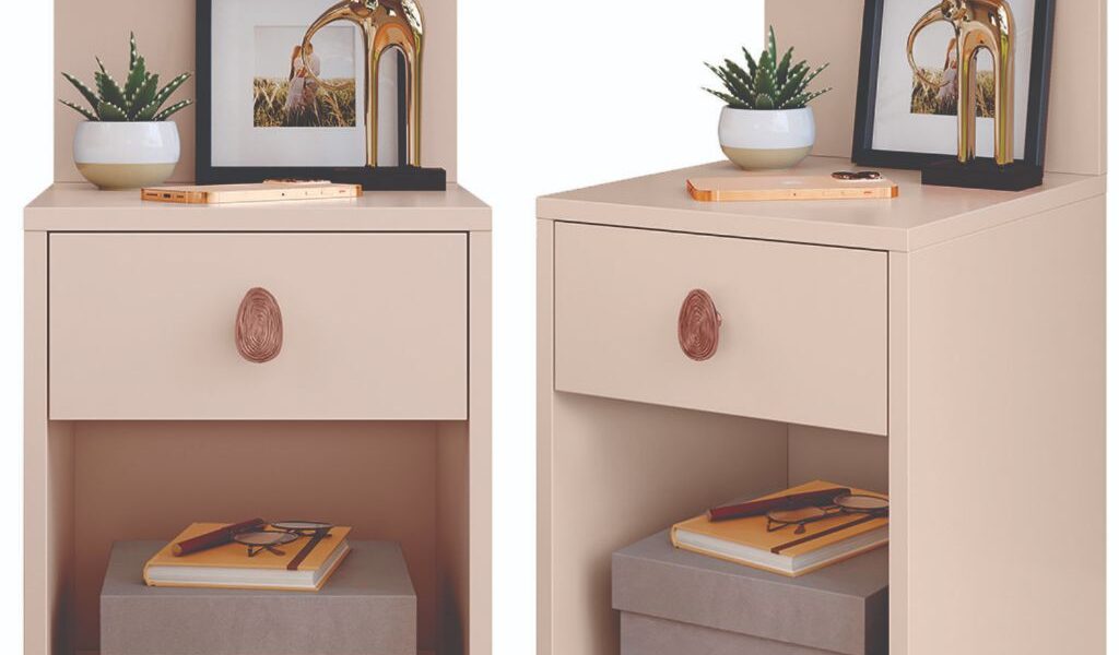 Kit 2 Mesa de Cabeceira com Gaveta e Prateleira Lançamento Criado Boss Canto Cama Quarto