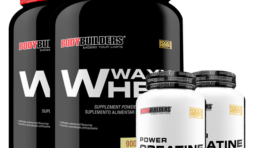 Kit 2x Whey Protein 900gr + 2x Power Creatina 100gr. - Bodybuilders
