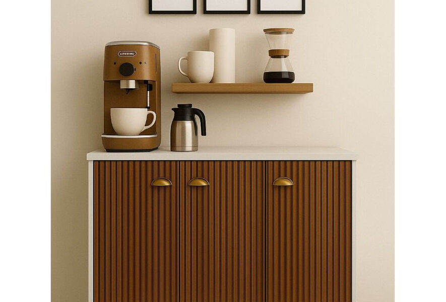 QUEIMA DE ESTOQUE - Aparador Buffet E&A 3 Portas com Pés Retro Cantinho Do Café