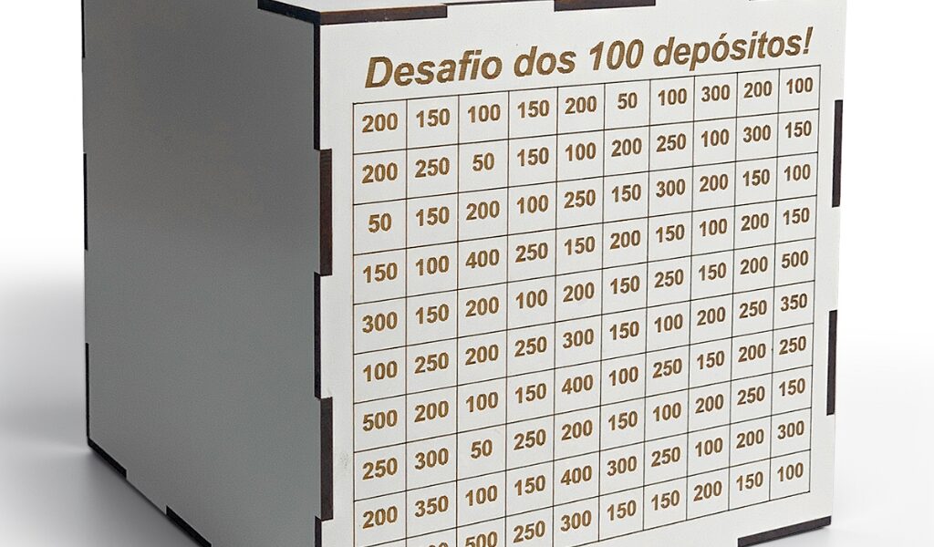 Cofre Desafio MDF! Junte 1Mil/5Mil/10Mil/20Mil