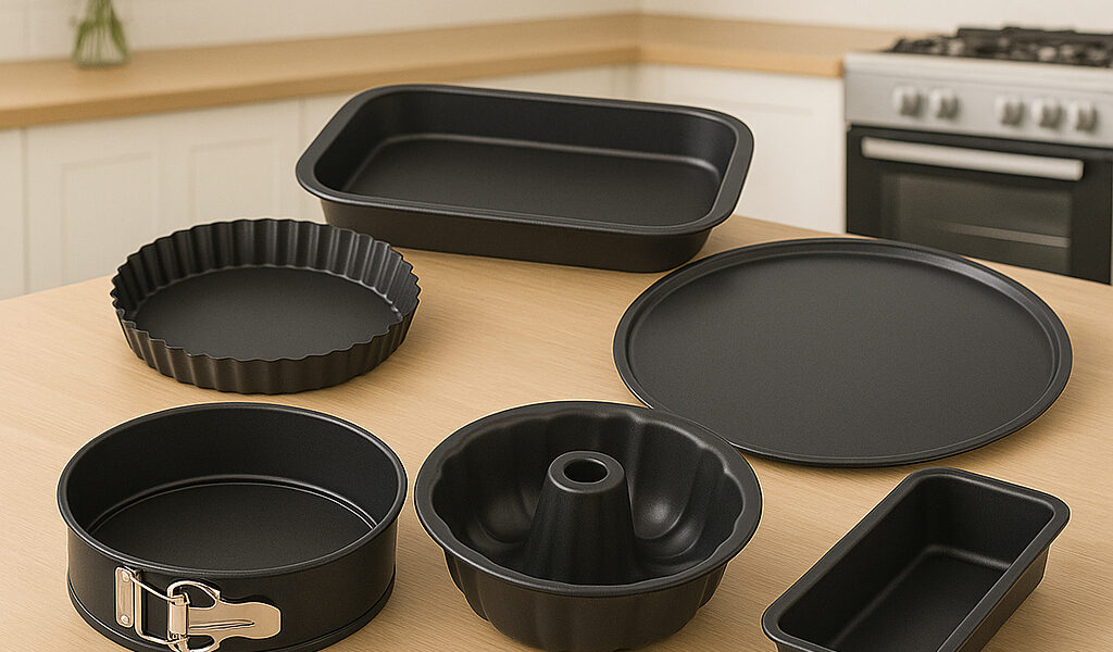 Conjunto 7 Formas Pão Bolo 26cm Cupcake Assadeira Pizza Tortas Fundo Removível Antiaderente Aço