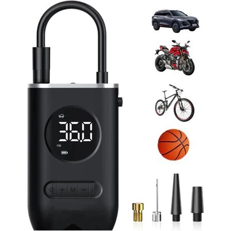 Mini Compressor de Ar Portatil Bomba De Encher Pneu Compressor Pneu Carro Recarregavél Digital