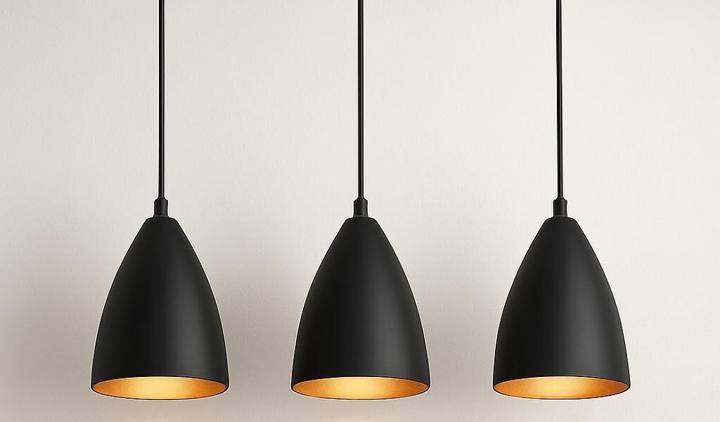 Kit 3 Luminaria Modernas Pendentes Sala Jantar De Teto Preta