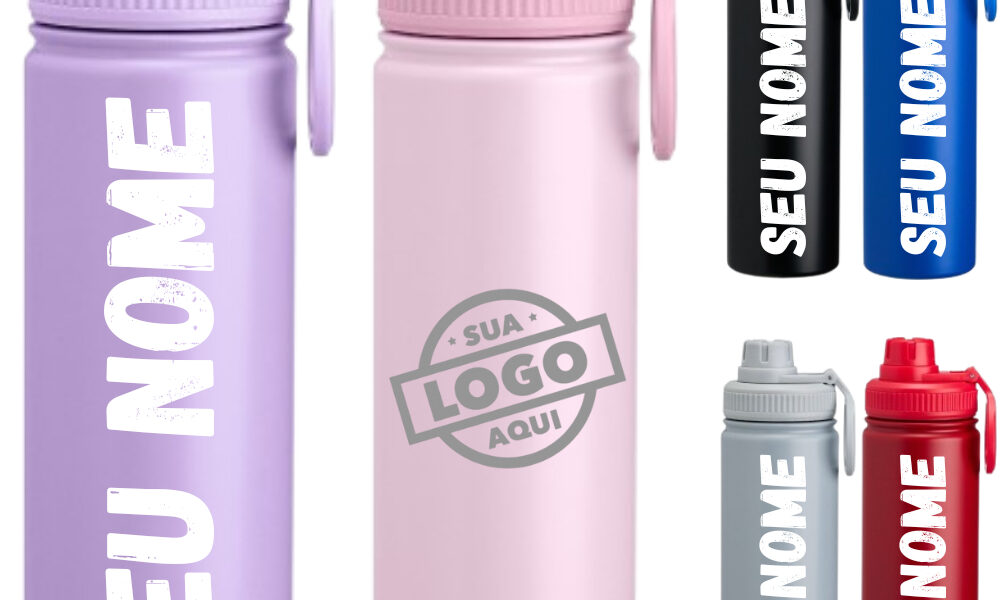 Garrafa Inox 750ml - Leve E Prática Personalizada - Logo