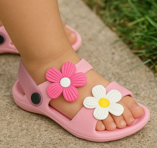 Papete Infantil Menina Babuche Feminina Sandália Leve Confortável Macia Maria Fiore