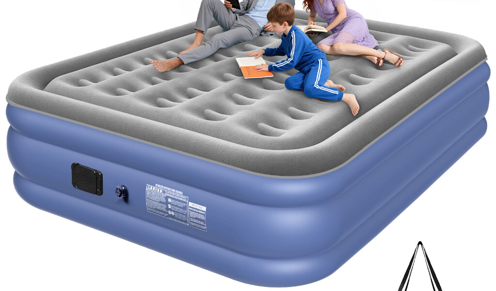 Colchão Inflável Queen Elétrico Com 203 * 152 * 41 Bateria De Lítio Embutida E Removível