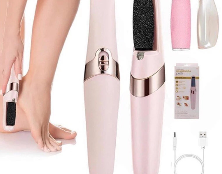 Lixador de Pé Elétrico - Esfoliador Tira Calos Pedicure Portátil com Removedor Recarregável USB
