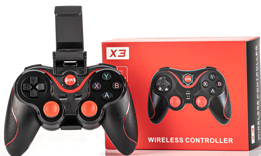 Controle Joystick Bluetooth Universal + cabo usb + suporte para Celular Tablet Android Ipad