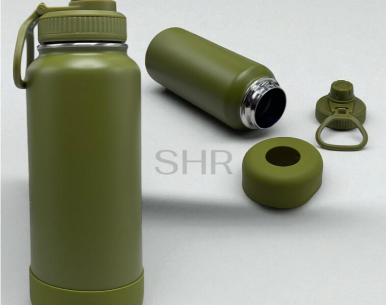 Garrafa Inox Térmica Com Capinha Protetora De Silicone Antiderrapante 1000ML