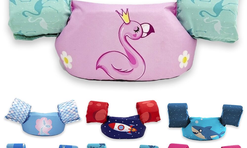 Colete Boia infantil de natação flutuante com braçadeira de segurança infantil de 1 a 6 anos