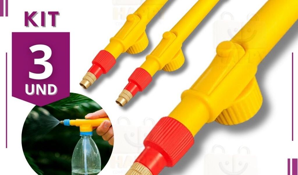 Kit 3 Pulverizador e Borrifador Para Garrafa PET Manual Spray Para Jardinagem Multiuso