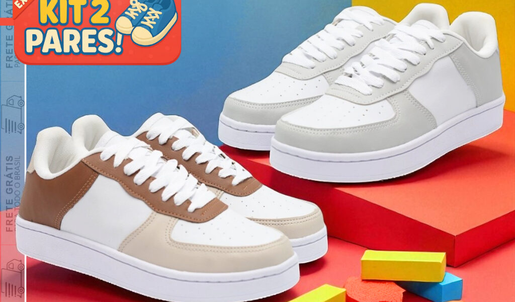 Kit 2 Pares Tênis Infantil Menino Menina Conforto Prolongado 26 ao 37 Escola, Passeio e Diversão