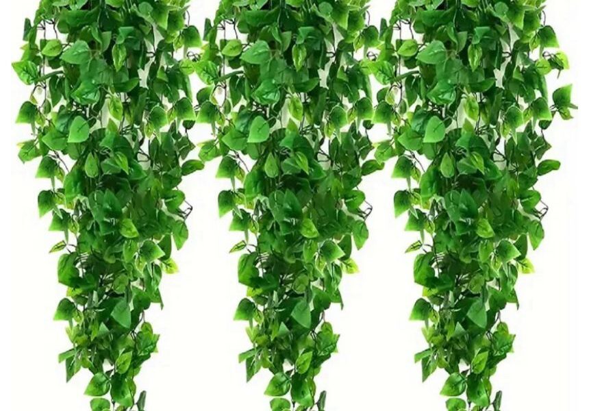 Arranjos Completos kit 3 Pendentes + 3 Vasos Pretos de Plástico