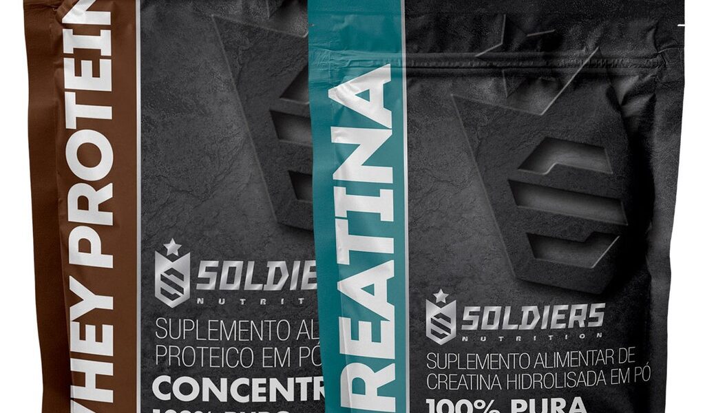 Kit: Whey Protein Concentrado 1kg + Creatina 500g Soldiers Nutrition Força Performance