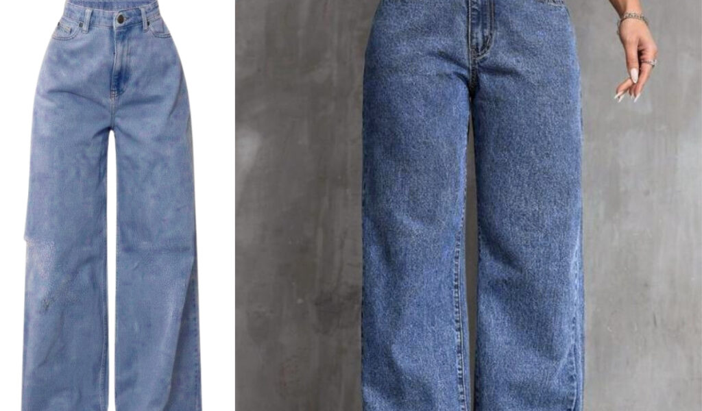 Calça Wide Leg Jeans Feminina Cintura Alta Pantalona
