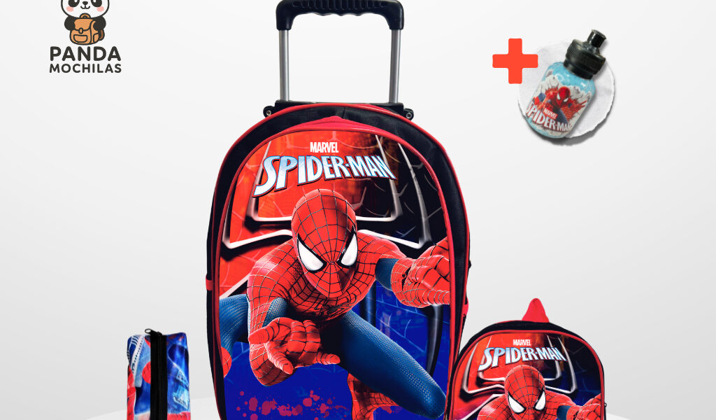 Kit Mochila escolar Homem-Aranha com Lancheira e Estojo - Rodinha - Menino - Masculino